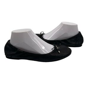 Sam Edelman Black Leather Logo Charm Ballet Flats Size 8.5 Women’s